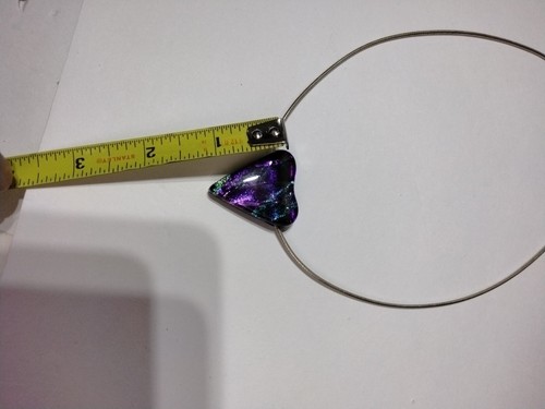 Murano Glass Handcrafted Multicolor Heart Pendant & 925 S S Necklace 18" - Picture 7 of 8