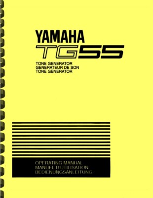 Yamaha TG55 Tone Generator OWNER'S MANUAL
