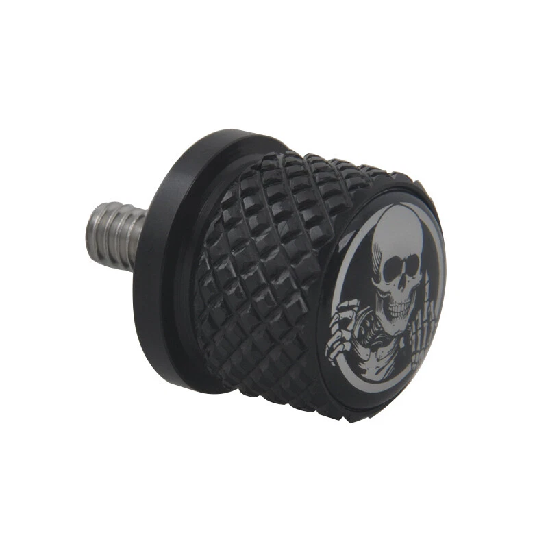 Black Ghost Shaped Motorcycle Tailstock Screw Fit For Harley  Cross Bones FLSTSB - Imagem 3 de 4