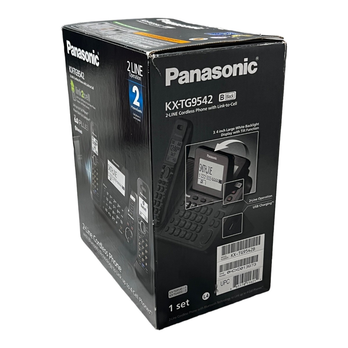 Panasonic KX-TG9542 KX-TG9541 2 LINE Cordless Phone System Only One Handset