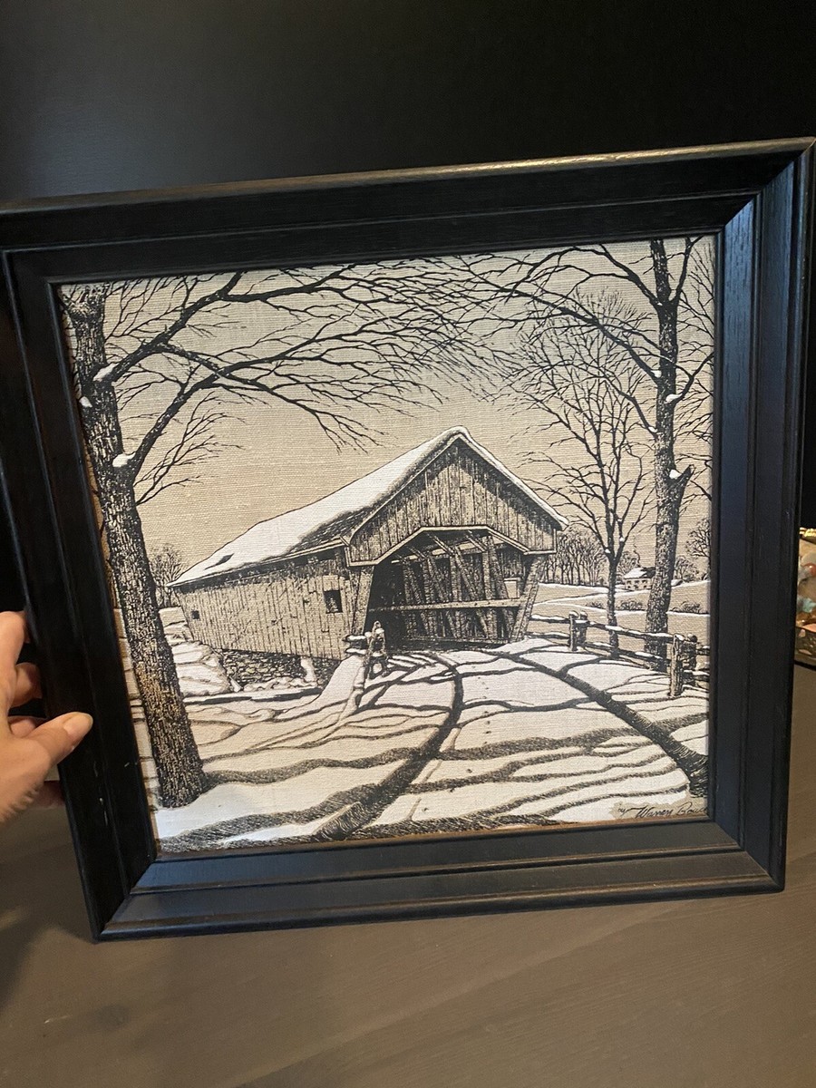Vintage Signed Warren Boucher New England Covered Bridges on