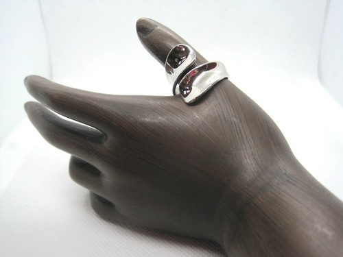 Stainless Steel concave thumb ring-size 9 - Picture 1 of 7