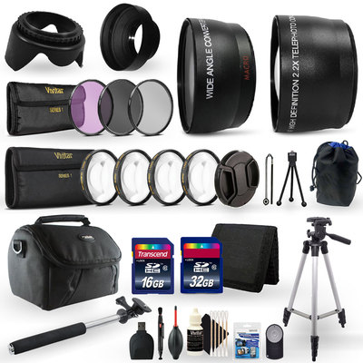 48GB Top Accessory Kit for Canon EOS Rebel T100 3000D 4000D  Digital SLR Camera