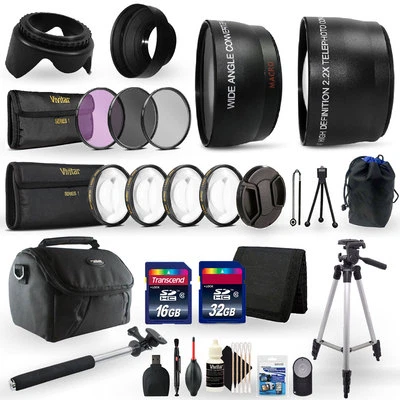 VIVITAR 48GB Top Accessory Kit for Canon EOS Rebel T100 3000D 4000D Digital SLR Camera
