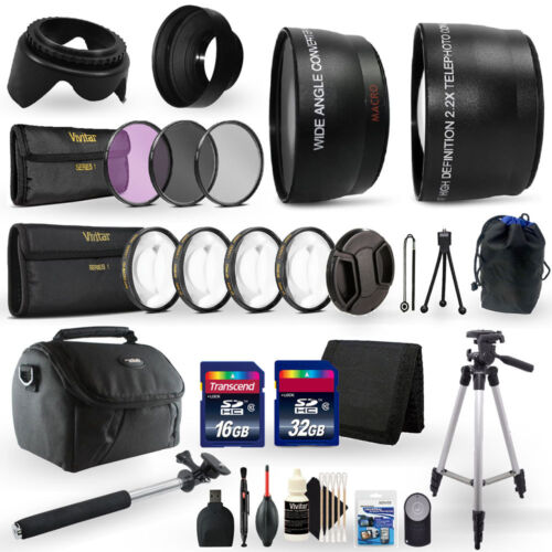 48GB Top Accessory Kit for Canon EOS Rebel T100 3000D 4000D  Digital SLR Camera - Picture 1 of 10