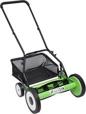 Manual Lawn Mower, 16 inch Walk-Behind Push Lawn Sweeper with Grass Catcher, 5-B