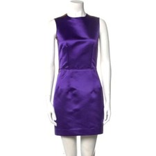 D&G (Dolce & Gabbana) satin sheath dress size 42 , purple and gold
