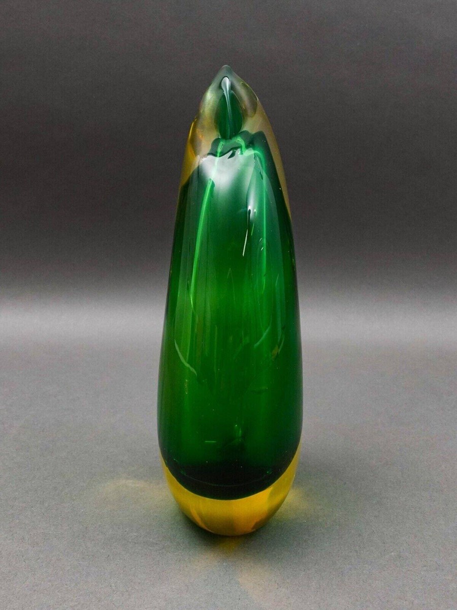 よ*ー様 Murano Green and Gold VETRO ARTISTI Poliedro Murano Glass Green Chandelier with Gold Metal Frame