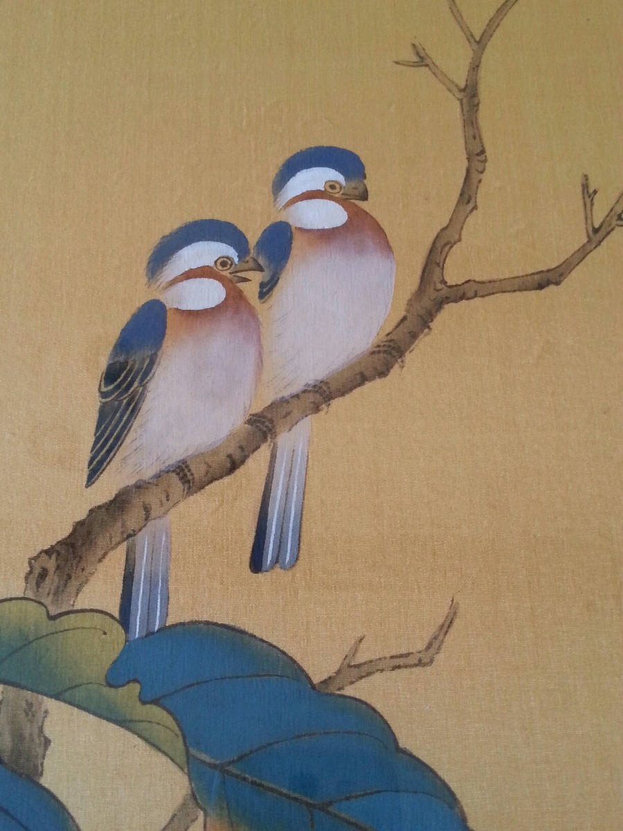 Vintage Japanese painting on silk 