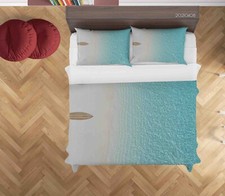 Copripiumino 3D oceano barca paesaggio blu copripiumino set lenzuola