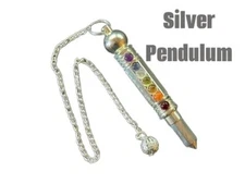 Silver Pendulum, Silver Dowsing Pendulum, Spiritual Energy Conductive Chain