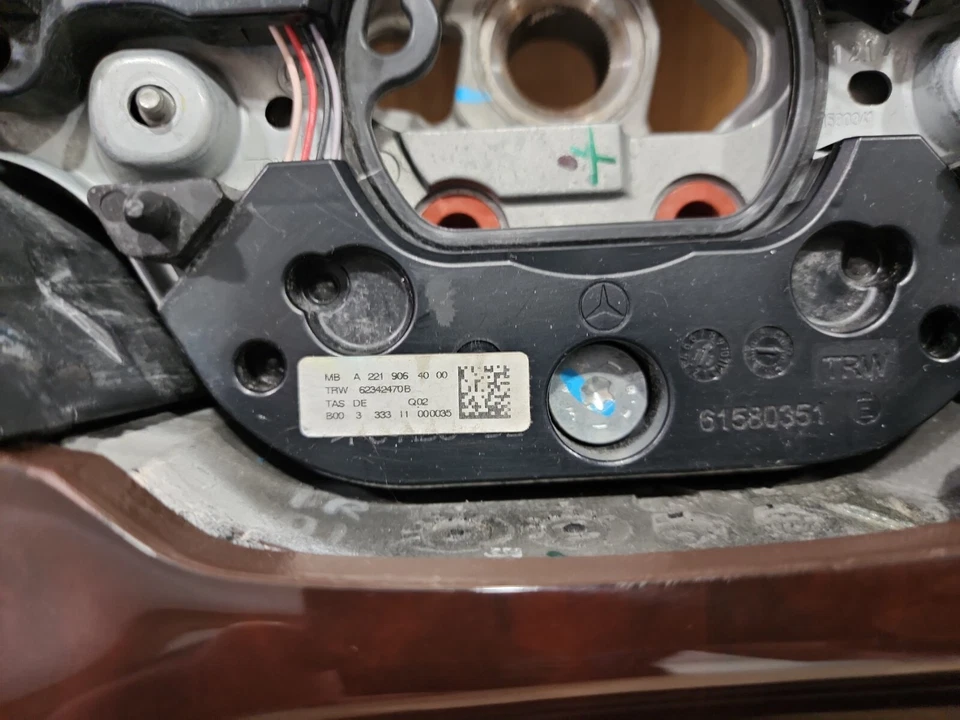 10-14 MERCEDES BENZ S400 S550 CL550 ЧЕРНЫЙ КОЖАНЫЙ ДЕРЕВЯННЫЙ РУЛЬ A2214609403 - Изображение 4 из 4