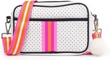 ORAD Crossbody Bags for Women, Neoprene Bag Purse with Pompon White 