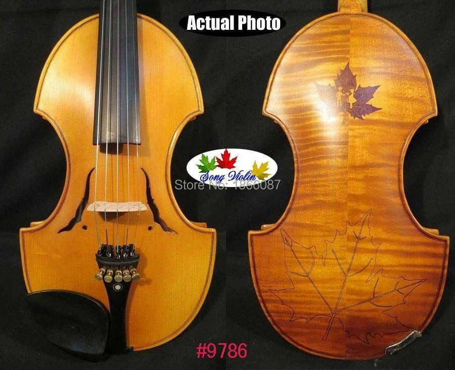 Baroque style SONG Brand Master inlay maple leaf 5 strings 4/4 violin #9786