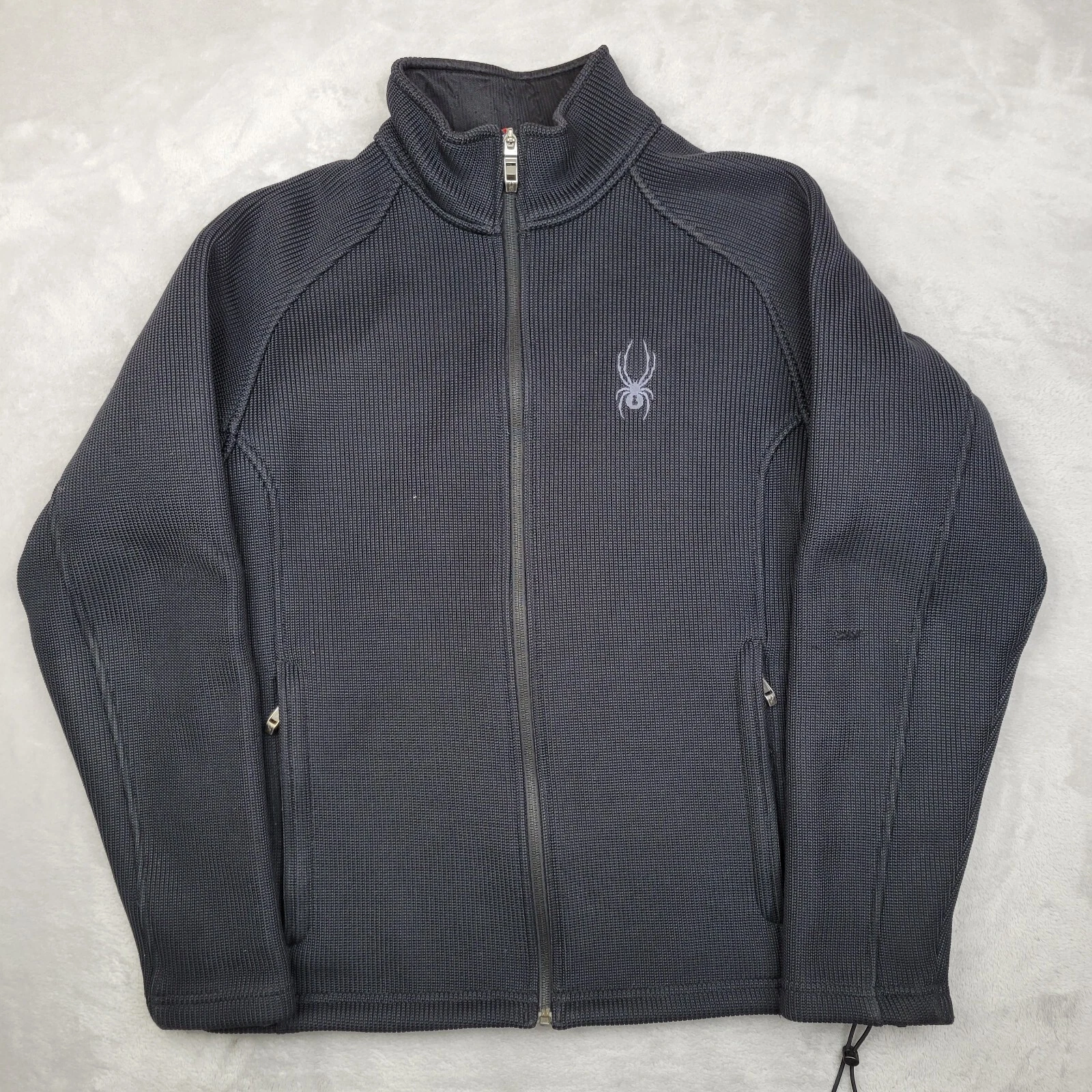 Spyder Jacket Men Medium Core Sweater Sweatshirt Biker Rider Ski Ribbed Adult 50
