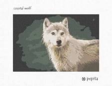 Coastal Wolf Needlepoint Kit or Canvas