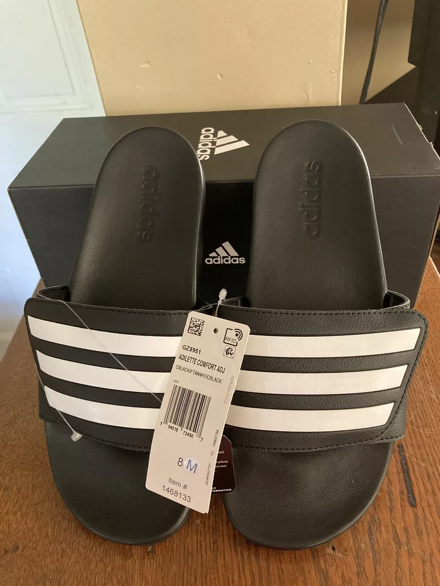 ADIDAS Adilette Comfort Men s Size 9 Black Adjustable UNISEX Slide