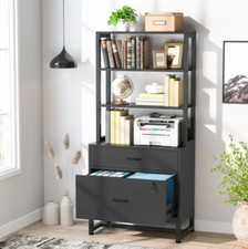 Cabinet Bookshelf Size Filing Vertical Storage Black Open Drawers Basic Shelving