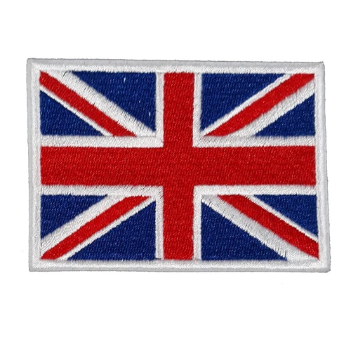 BRITISH FLAG PATCH UNION JACK ENGLAND UK GREAT BRITAIN embroidered iron-on blue