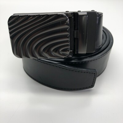 Unbranded Track Ratchet Belt Black Mens Up To 42'' Genuine Leather 1 3/8''