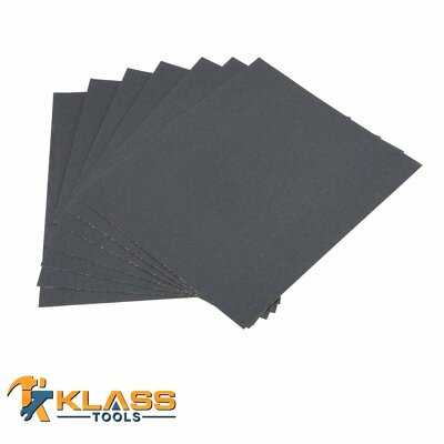 80 Grit Silicon Wet/Dry Sandpaper 9 x 11 in Sheets Lot of 5-250 Units