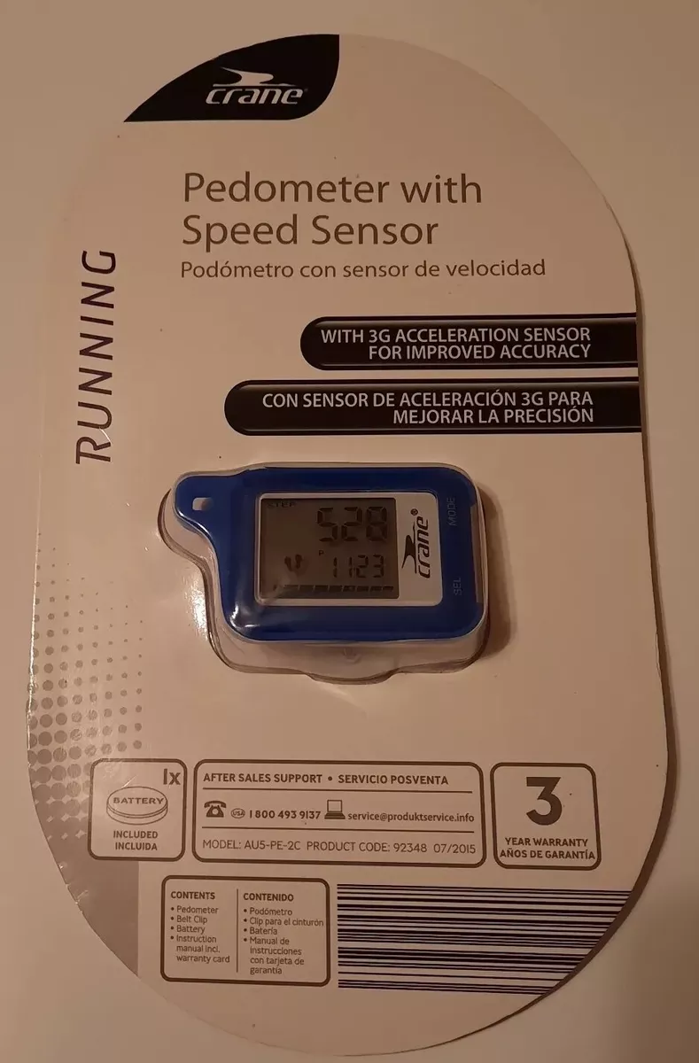 NEW Crane RUNNING Pedometer Blue with 3G Speed Sensor Step Counter Progress