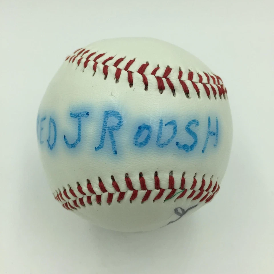 Rare Edd Roush & Fred Roush Brothers Signed Autographed Baseball With JSA COA - Image 3 of 4