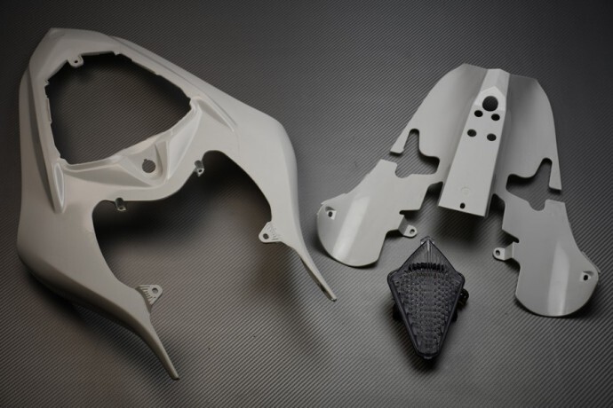 Carénage arrière noir avec feu transparent pour moto YAMAHA YZF R1 2007-2008