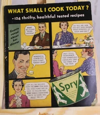 Vintage Spry Vegetable Shortening What Shall I Cook Today Cook Book Torn Corner