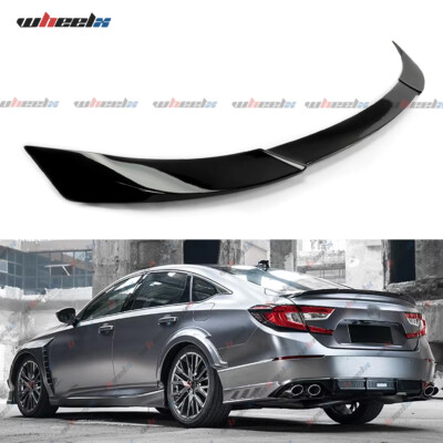 For 2018-2022 Honda Accord Gloss Black JDM V Style Rear Trunk Spoiler Wing Lip