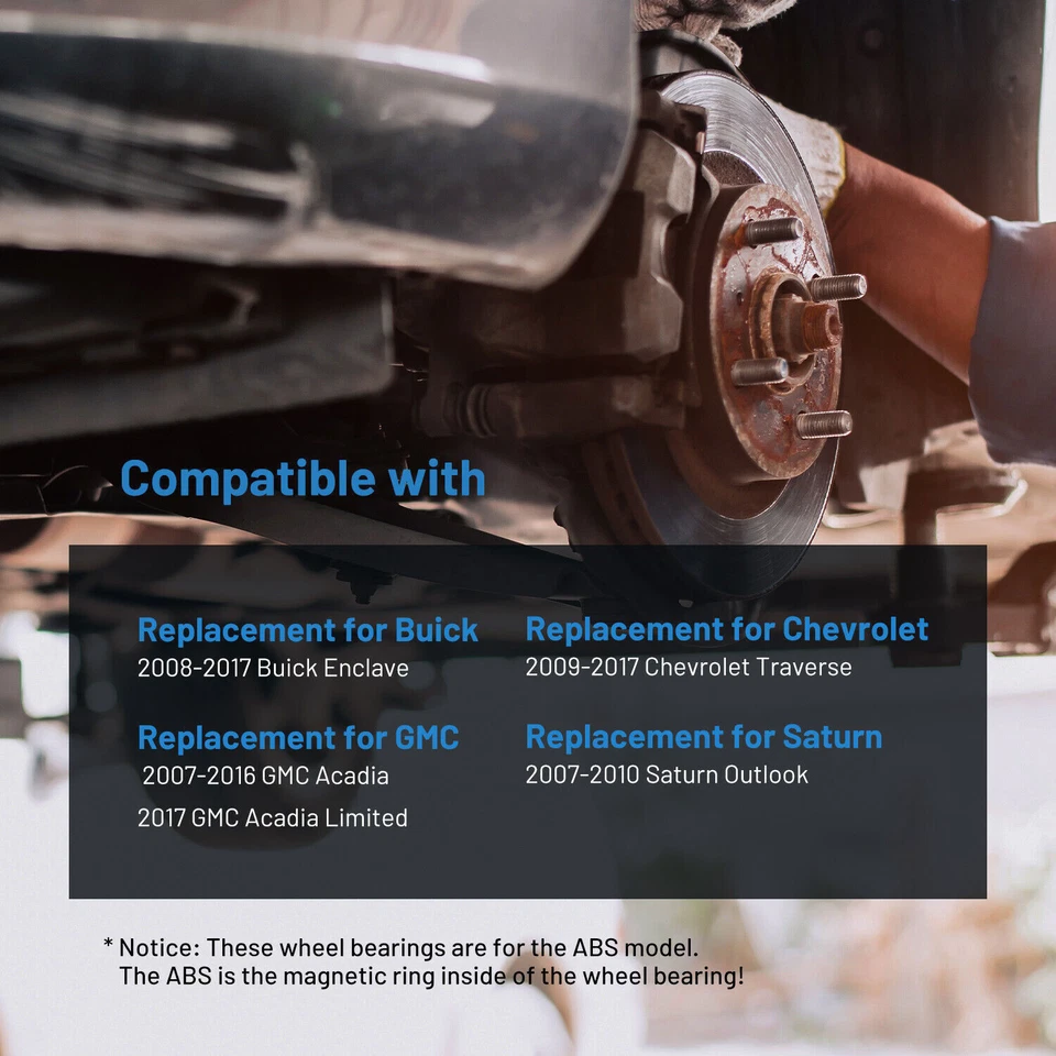 Pair (2) Front or Rear Wheel Bearing Hubs for Chevy Traverse Enclave GMC Acadia - Изображение 3 из 4