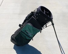 TOUR COLLECTION 4-Way Stand Carry Golf Bag Black With Green 5 Pockets