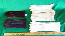 5 Pair of Vintage Women's Gloves, Diff Sizes  Styles Kid Leather Gant Madeleine