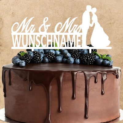 Acryl Cake Topper personalisiert  | Mr & Mrs | Tortenstecker | Farbauswahl |