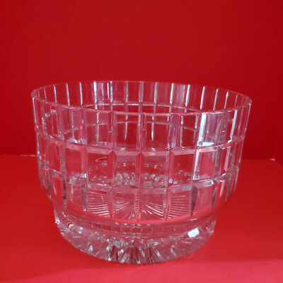 Large 10'' Dresden Crystal Center Piece Bowl HEAVY Block Pattern FREE SHIPPING