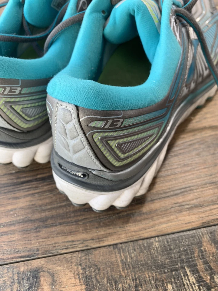 Brooks Glycerin 13 Mujer Talla 7.5 B Gris Azul Correr Entrenamiento Zapatos Ajuste 3D N12 Foto 3 de 4