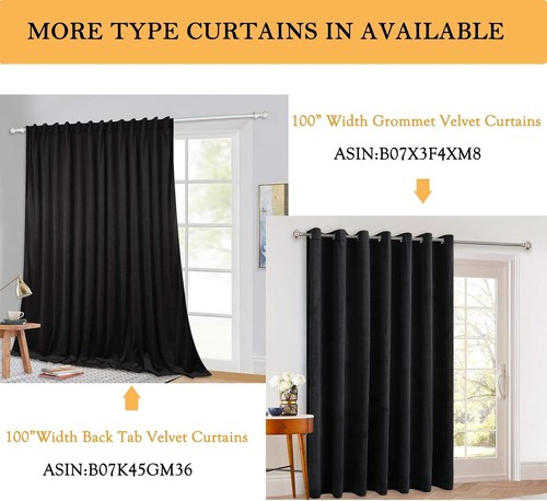 High-Quality Velvet Blackout Curtains, Room Darkening Set W52 x L84 - 2 Panels - Picture 9 of 11