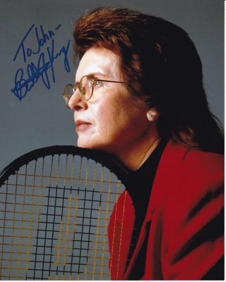 BILLIE JEAN KING Autographed Signed 8x10 TENNIS Photograph - To John | eBay
