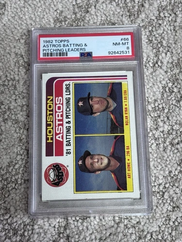 PSA 8 BASEBALL CARD 1982 TOPPS NOLAN RYAN HOUSTON ASTROS LEADERS HOF