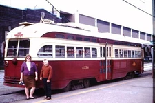 Original 1970 TTC Toronto Trolley Car at Bathurst Station Slide #7554