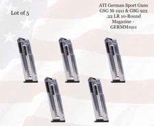 LOT of (5) ATI German Sport Guns GSG M-1911/GSG922 .22LR 10rd Magazine GERMM1911