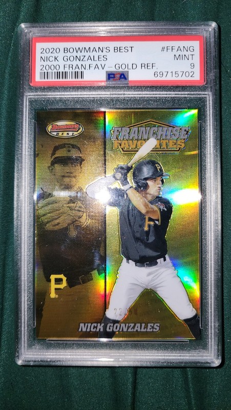 2020 Bowman's Best Nick Gonzales Gold Refractor PSA Graded 9 Numbered 22/50