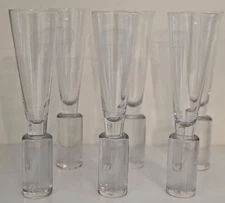 Set of 6-Sasaki Colonnade Champagne Flutes Heavy Base 9.5”