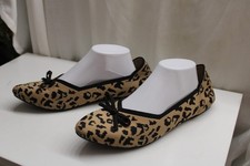 CUTE Danskin round toe comfort foam Slip-On Nonslip Bow Leopard Print Ballet 10