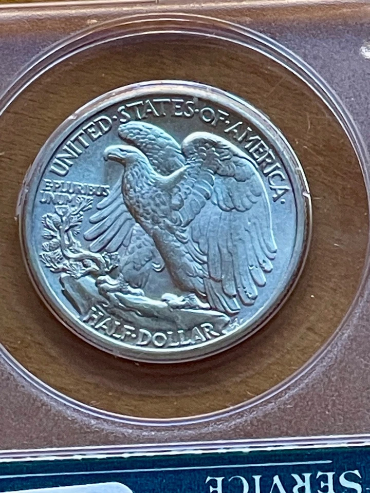 Medio dólar Walking Liberty 1944 50¢ graduación profesional MS64 viejo sonajero verde envío gratuito Foto 4 de 4