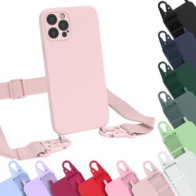 EAZY CASE für Apple iPhone 12 Pro Hülle breites Band Handykette Silikon Handy