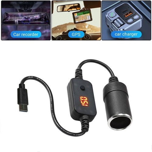 1pc USB C To 12V Car Cigarette Lighter Socket Male to Female Adapter Converter - Picture 6 of 9