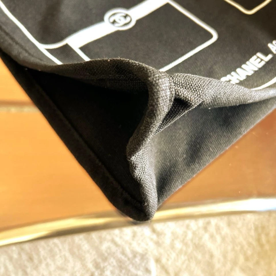 Auténtico bolso de mano de lona CHANEL negro blanco para mujer Francia 127923 Foto 4 de 4