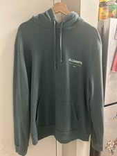 AllSaints Underground Logo Graphic Hoodie Olive Green Men's Size medium London