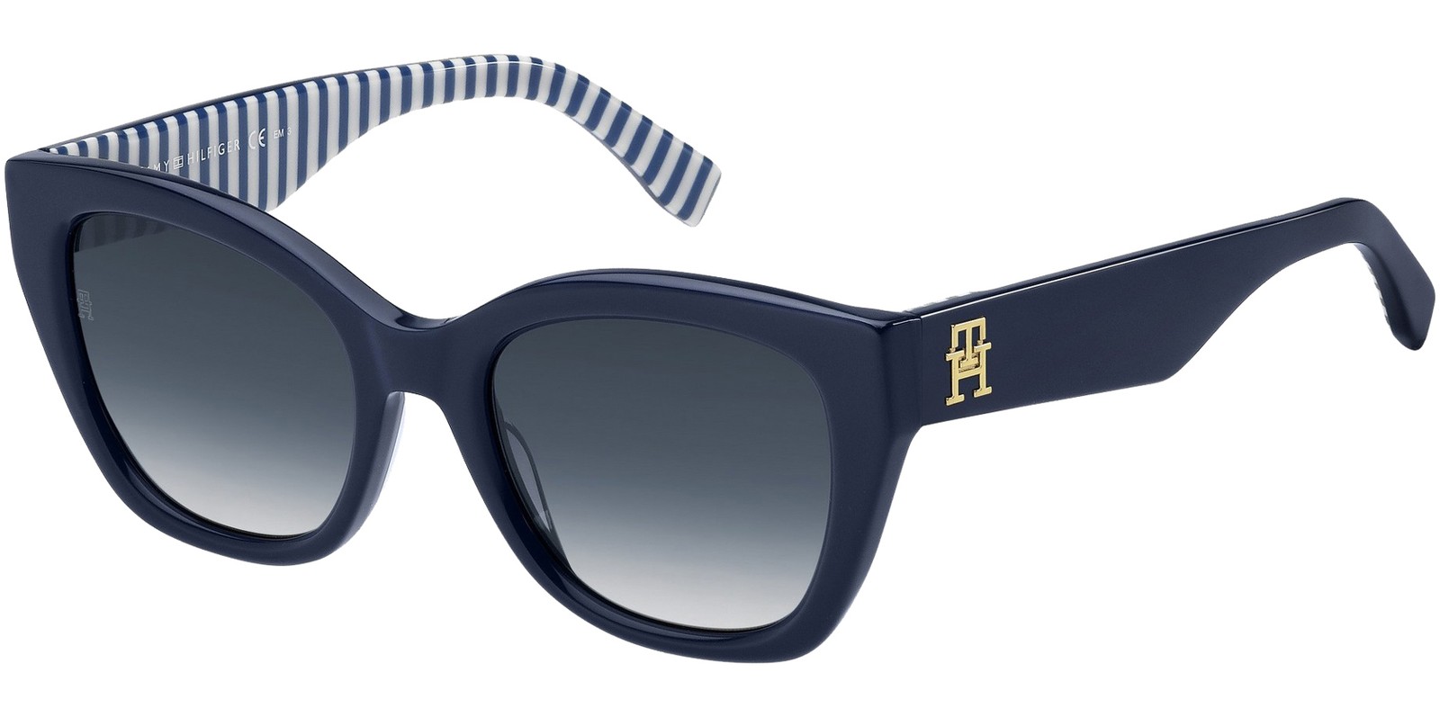 Tommy Hilfiger Womens Blue Cat-Eye Sunglasses w Gradient Lens TH1980S 0S6F 52 7790₽